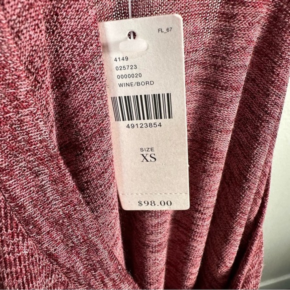 Anthropologie Sunday in Brooklyn NWT Size XS Sitka Tie-Front Shirt Dress Wine - Picture 5 of 9